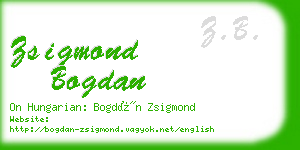 zsigmond bogdan business card